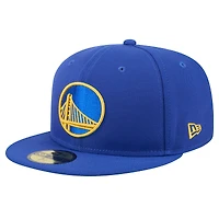 Casquette ajustée New Era Royal Golden State Warriors Throwback Pennant 59FIFTY pour homme