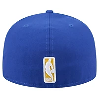 Casquette ajustée New Era Royal Golden State Warriors Throwback Pennant 59FIFTY pour homme