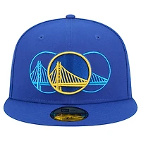 Casquette ajustée New Era Royal Golden State Warriors Tri-Hit 59Fifty pour homme