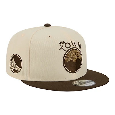 Men's New Era  Tan/Brown Golden State Warriors City Edition 9FIFTY Snapback Hat