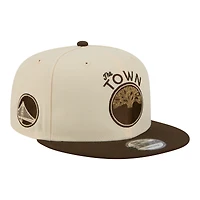 Men's New Era  Tan/Brown Golden State Warriors City Edition 9FIFTY Snapback Hat