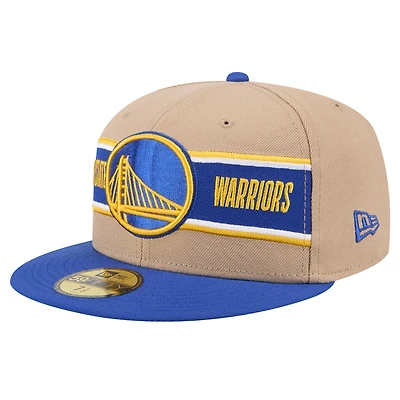 Casquette ajustée 59FIFTY NBA Draft 2024 New Era beige/Royal Golden State Warriors pour homme