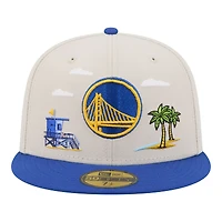 Men's New Era  Tan/Royal Golden State Warriors Localized City Icon 59FIFTY Fitted Hat