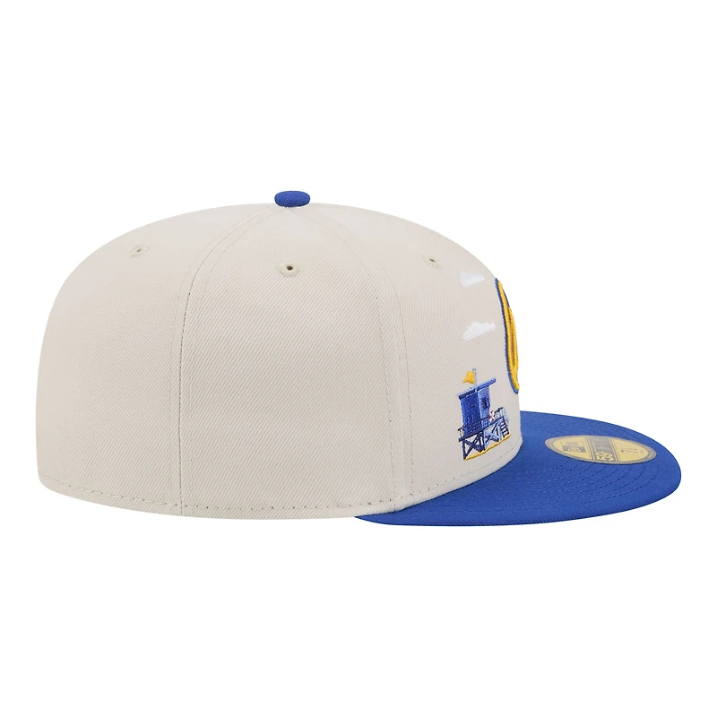 Men's New Era  Tan/Royal Golden State Warriors Localized City Icon 59FIFTY Fitted Hat