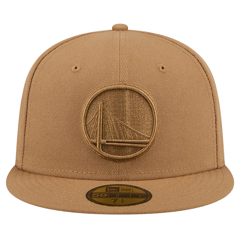 Men's New Era Tan Golden State Warriors 59FIFTY Fitted Hat