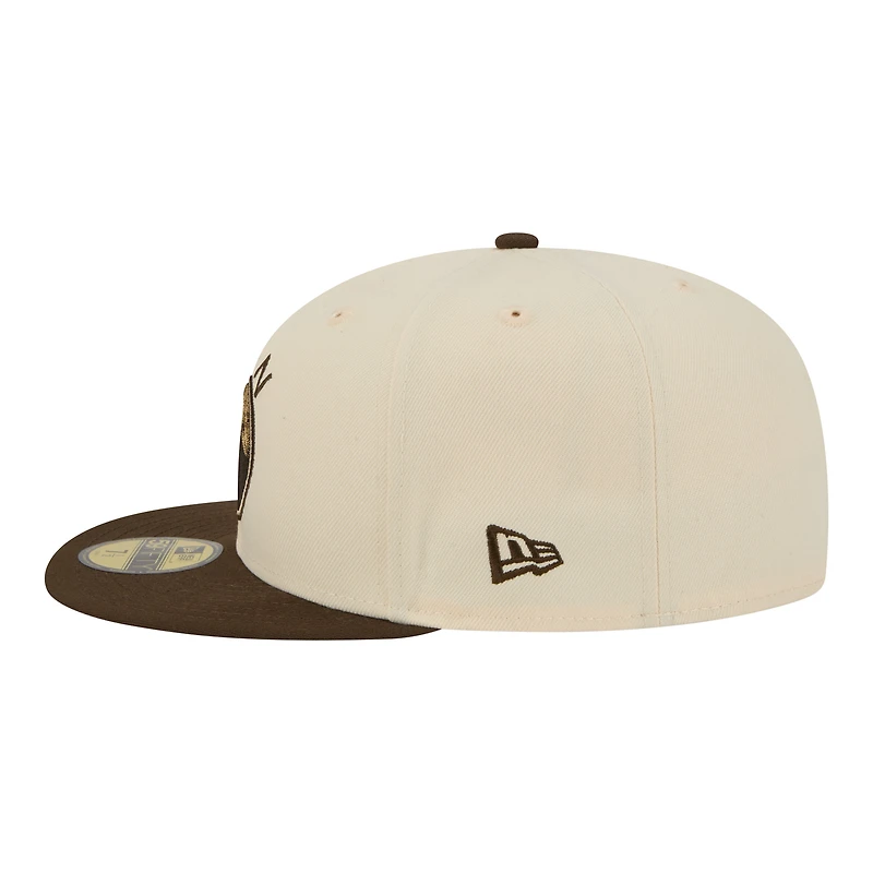 Casquette ajustée New Era 59FIFTY pour homme, couleur beige, Golden State Warriors City Edition