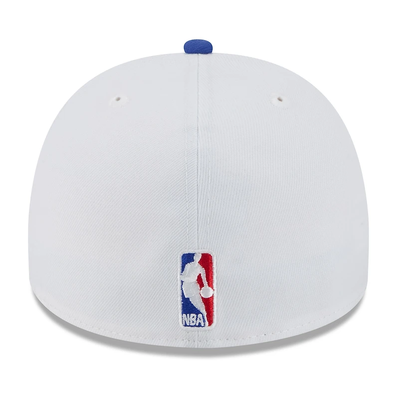 Casquette ajustée New Era 59FIFTY pour homme, blanche/bleu marine, Golden State Warriors, draft NBA 2025