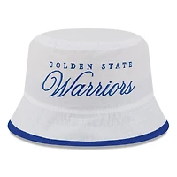 Bob en nylon New Era blanc/bleu roi pour homme, Golden State Warriors, draft NBA 2025