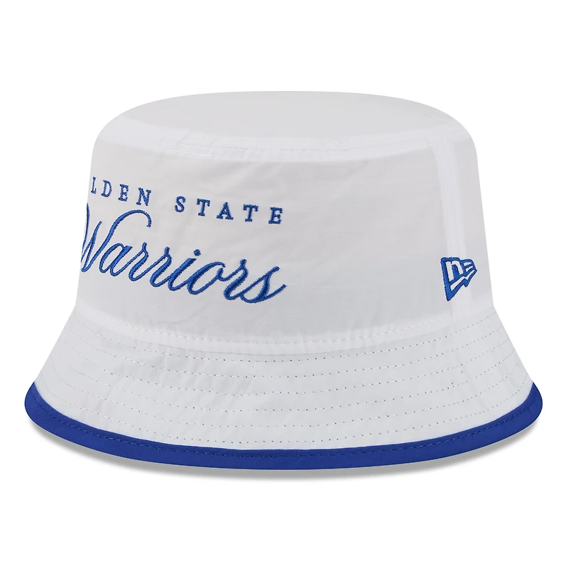 Bob en nylon New Era blanc/bleu roi pour homme, Golden State Warriors, draft NBA 2025