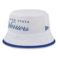Bob en nylon New Era blanc/bleu roi pour homme, Golden State Warriors, draft NBA 2025