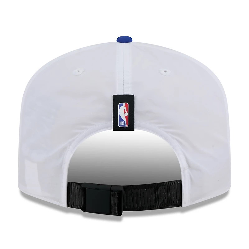 Casquette ajustable New Era 19TWENTY en nylon blanc/bleu marine pour homme, édition NBA Draft 2025, Golden State Warriors