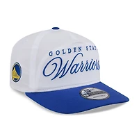 Casquette ajustable New Era 19TWENTY en nylon blanc/bleu marine pour homme, édition NBA Draft 2025, Golden State Warriors