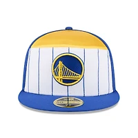 Men's New Era  White/Royal Golden State Warriors 2025 NBA Tip Off Split Panel 59FIFTY Fitted Hat