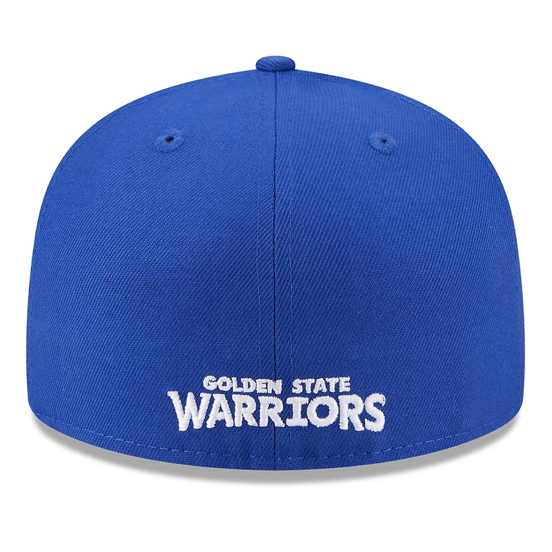 Men's New Era  White/Royal Golden State Warriors 2025 NBA Tip Off Split Panel 59FIFTY Fitted Hat