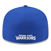 Men's New Era  White/Royal Golden State Warriors 2025 NBA Tip Off Split Panel 59FIFTY Fitted Hat