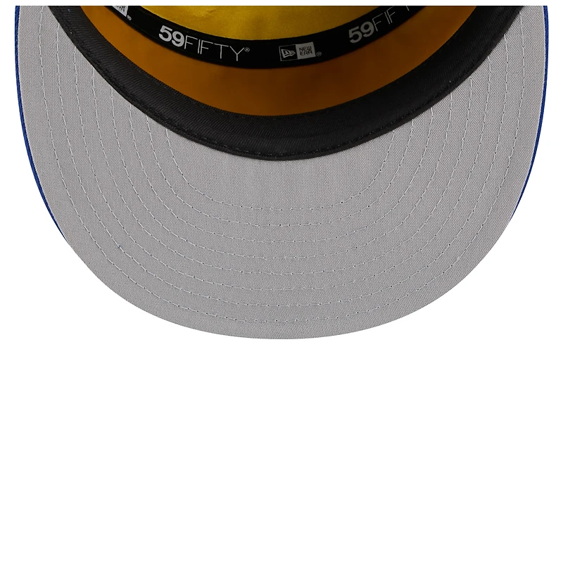 Men's New Era White/Royal Golden State Warriors 2025 NBA Tip Off Split Panel 59FIFTY Fitted Hat