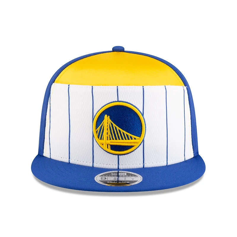 Men's New Era  White/Royal Golden State Warriors 2025 NBA Tip Off Split Panel 9FIFTY Snapback Hat