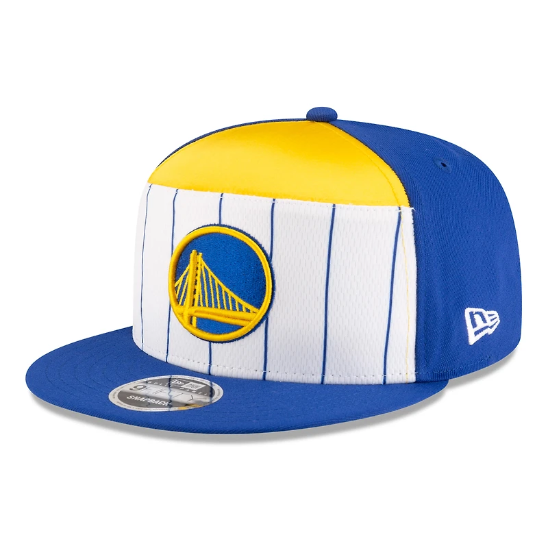 Men's New Era  White/Royal Golden State Warriors 2025 NBA Tip Off Split Panel 9FIFTY Snapback Hat