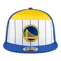 Men's New Era  White/Royal Golden State Warriors 2025 NBA Tip Off Split Panel 9FIFTY Snapback Hat