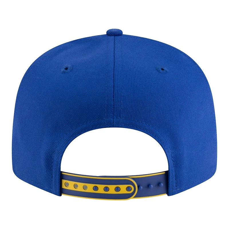 Men's New Era White/Royal Golden State Warriors 2025 NBA Tip Off Split Panel 9FIFTY Snapback Hat