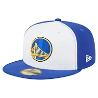 Casquette ajustée New Era Golden State Warriors Repeat 59Fifty pour homme, blanche/bleue