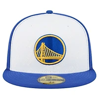 Men's New Era  White/Royal Golden State Warriors Repeat 59Fifty Fitted Hat
