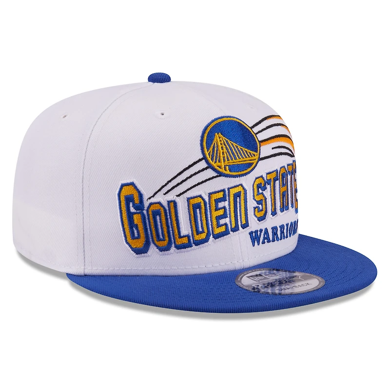 Men's New Era White/Royal Golden State Warriors Retro Swoop 9FIFTY Snapback Hat