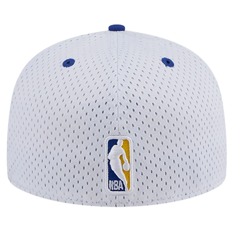 Casquette ajustée 59FIFTY Throwback 2Tone New Era pour hommes, blanc/royal, Golden State Warriors