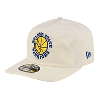 Casquette ajustable New Era blanche Golden State Warriors 19TWENTY années 80 en velours côtelé chromé