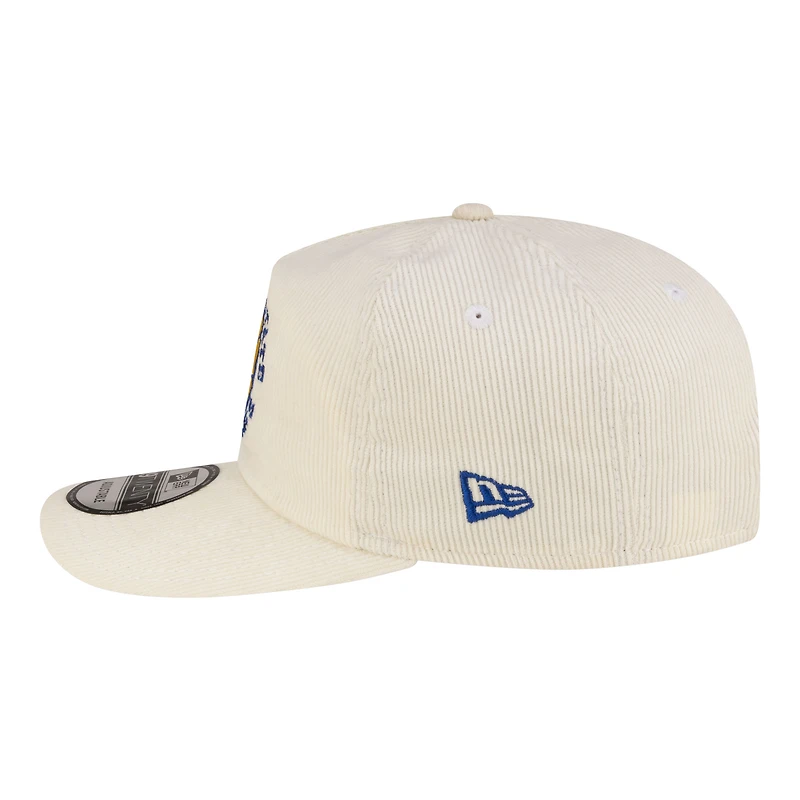 Men's New Era White Golden State Warriors 19TWENTY 80s Chrome Corduroy Adjustable Hat