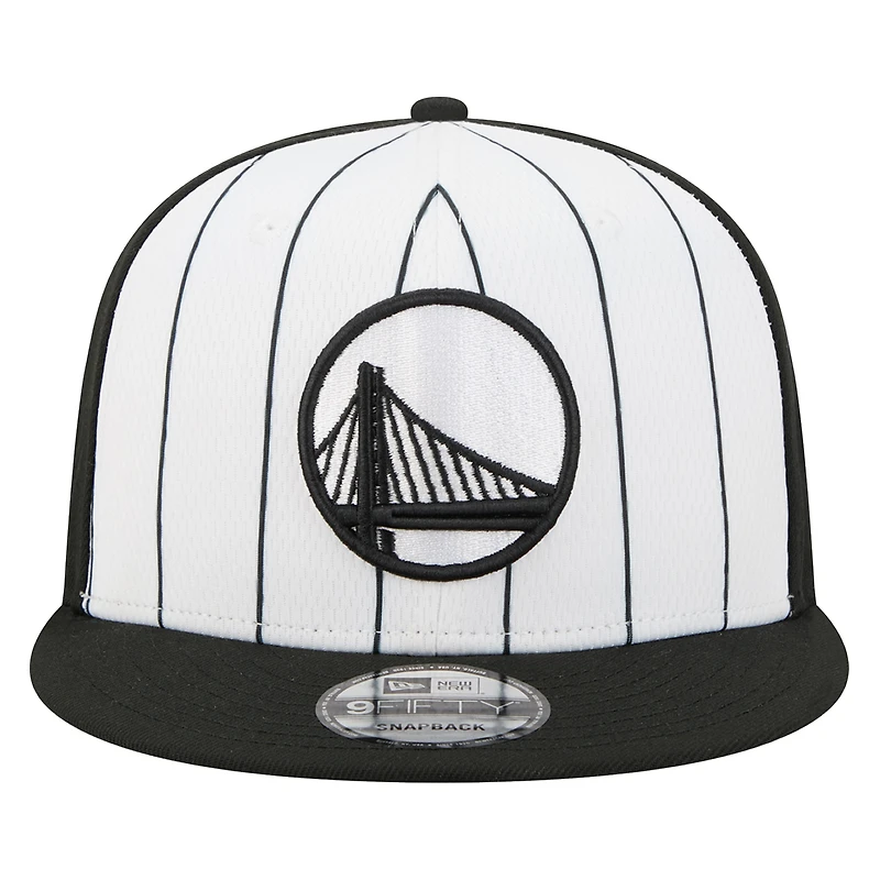Casquette snapback blanche New Era Golden State Warriors 2025 NBA Tip Off 9FIFTY pour homme