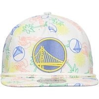 Men's New Era White Golden State Warriors Palm Trees and Waves Golfer Adjustable Hat