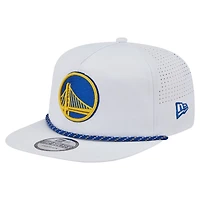 Casquette de golf ajustable New Era blanche Golden State Warriors Performance Rope pour homme