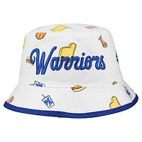 Men's New Era White Golden State Warriors Team Cheer Reversible Bucket Hat