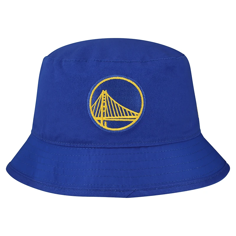 Men's New Era White Golden State Warriors Team Cheer Reversible Bucket Hat
