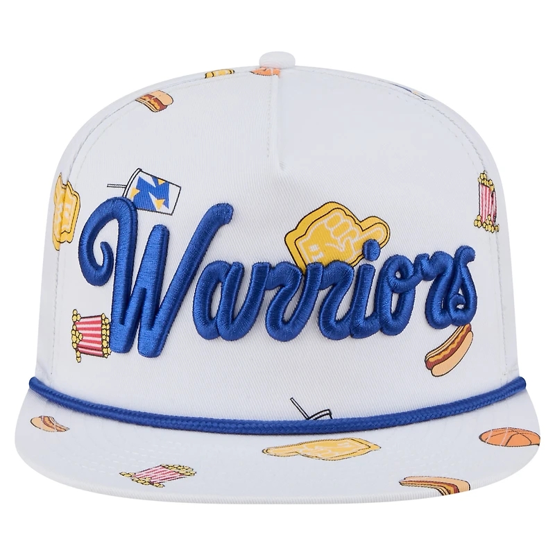 Casquette ajustable New Era blanche Golden State Warriors Team Cheer Rope 19TWENTY pour homme