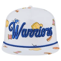 Casquette ajustable New Era blanche Golden State Warriors Team Cheer Rope 19TWENTY pour homme