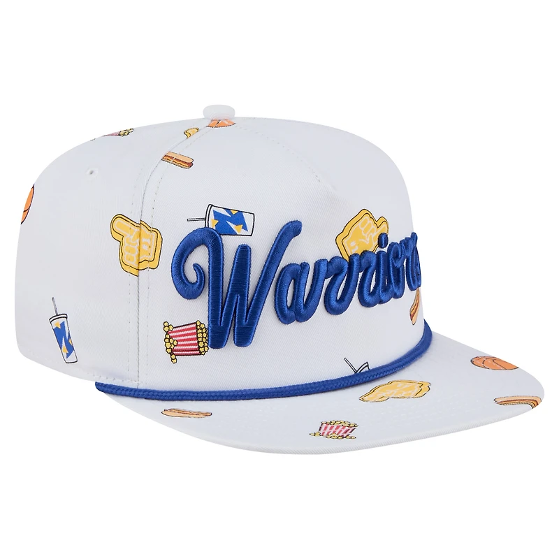 Men's New Era White Golden State Warriors Team Cheer Rope 19TWENTY Adjustable Hat