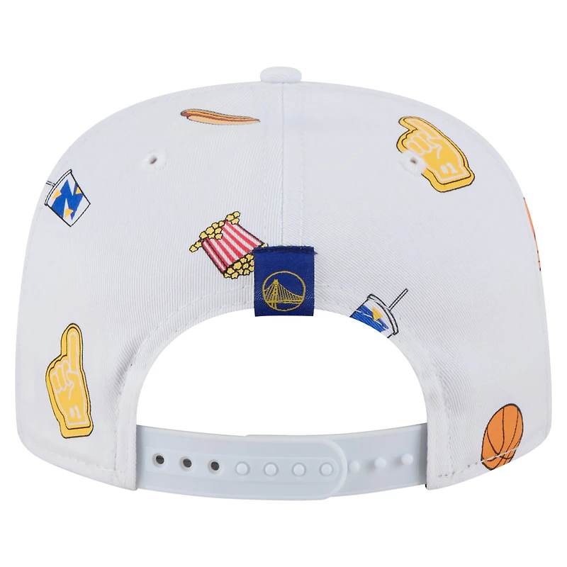Casquette ajustable New Era blanche Golden State Warriors Team Cheer Rope 19TWENTY pour homme