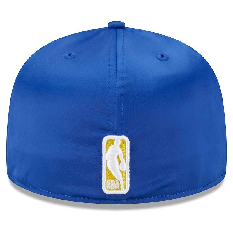 Casquette ajustée 59FIFTY en satin blanc Golden State Warriors New Era pour homme