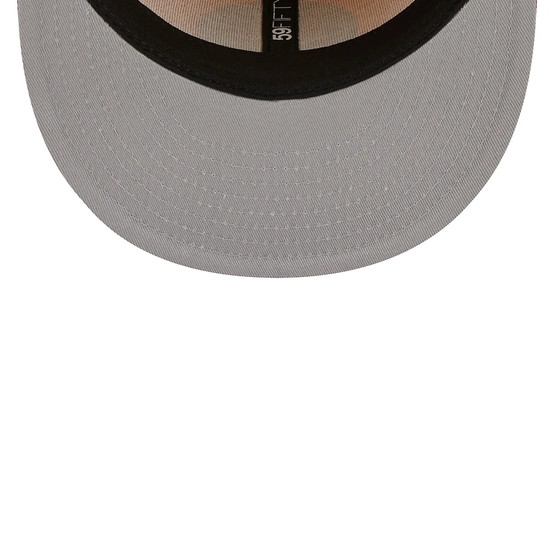 Men's New Era Yellow/Red Golden State Warriors Fall Leaves 2-Tone 59FIFTY Fitted Hat