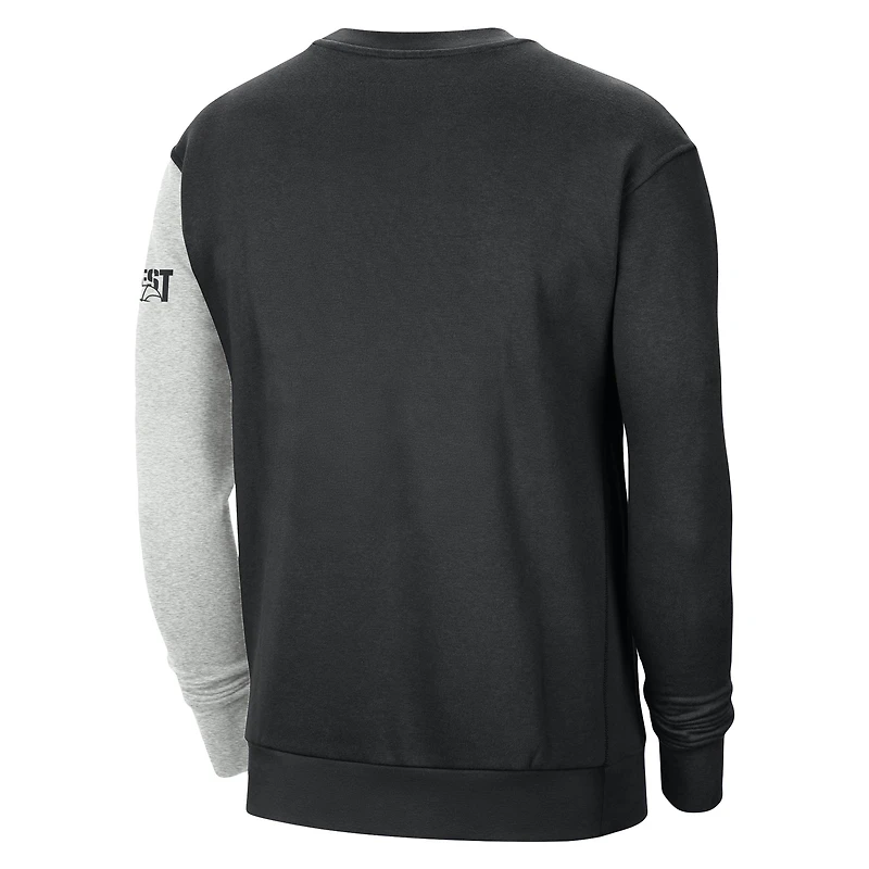 Sweat à capuche Golden State Warriors Courtside Versus Force & Flight Nike noir/gris chiné pour homme