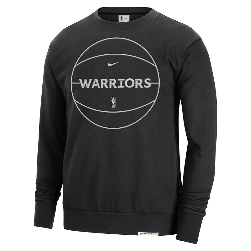 Men's Nike Black Golden State Warriors 2023/24 Authentic Standard Issue Travel Performance Pullover Sweatshirt