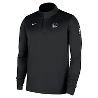 Haut Nike noir Golden State Warriors 2025/26 Authentic Coaches Dri-Fit à quart de zip pour homme