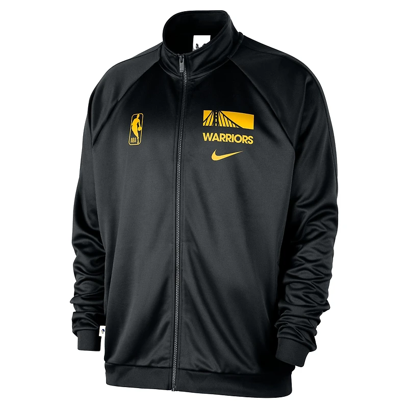 Veste de survêtement entièrement zippée Nike Golden State Warriors Courtside Pique Club pour homme, noire