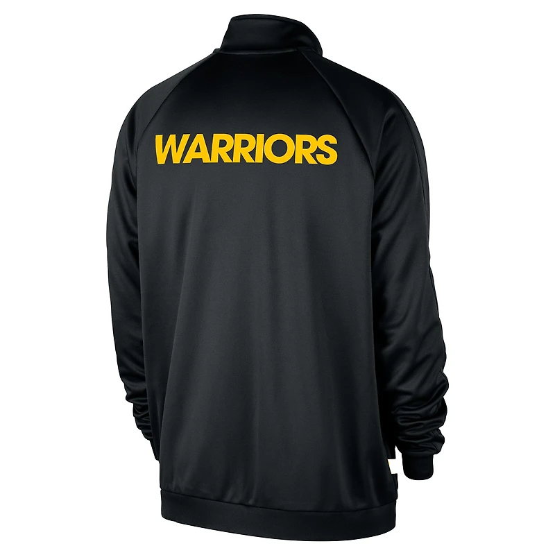 Veste de survêtement entièrement zippée Nike Golden State Warriors Courtside Pique Club pour homme, noire