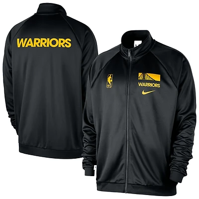 Veste de survêtement entièrement zippée Nike Golden State Warriors Courtside Pique Club pour homme, noire