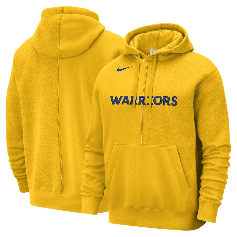 Chandail à capuchon fendu Nike Golden State Warriors Courtside Versus Stitch or pour homme
