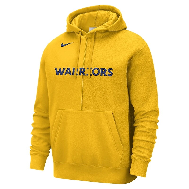 Chandail à capuchon fendu Nike Golden State Warriors Courtside Versus Stitch or pour homme