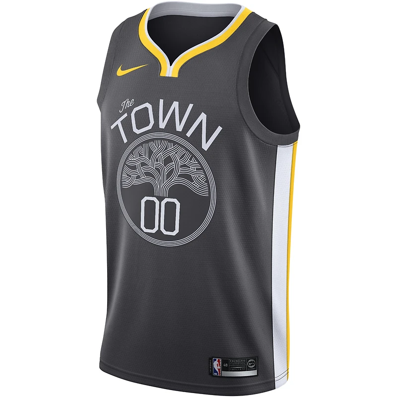 Hommes Nike Gris Golden State Warriors - Maillot Swingman Personnalisé Édition Déclaration